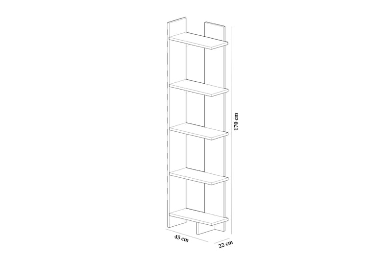 Bokhylla Dumö 45 cm - Brun/Vit - Förvaring - Hylla - Bokhylla