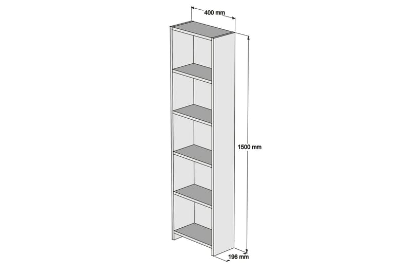 Bokhylla Jovell 150 cm - Vit - Förvaring - Hylla - Bokhylla