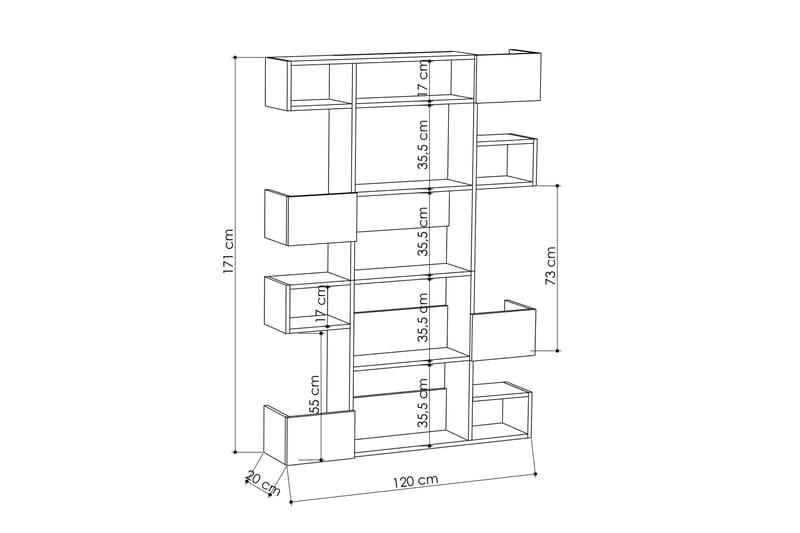 Bokhylla Lindome 120 cm - Vit - Förvaring - Hylla - Bokhylla