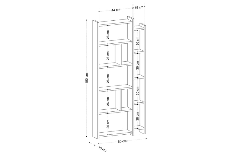 Bokhylla Lonhiene 65x15 cm Vit - Hanah Home - Förvaring - Hylla - Bokhylla