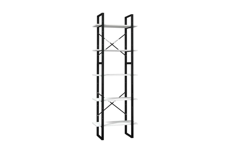 Bokhylla med 5 hyllplan vit 60x30x175 cm furu - Vit - Förvaring - Hylla - Bokhylla