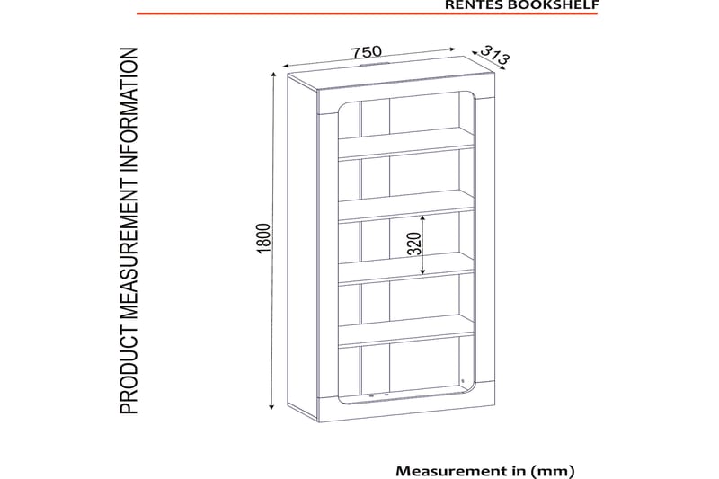 Bokhylla Meins 75 cm - Vit|Valnöt - Förvaring - Hylla - Bokhylla