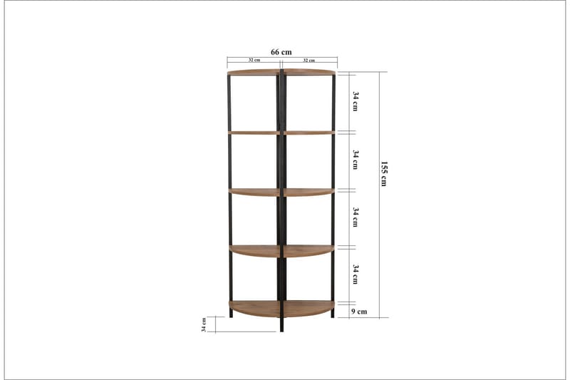 Bokhylla Mojajua 66 cm - Brun/Svart - Förvaring - Hylla - Bokhylla