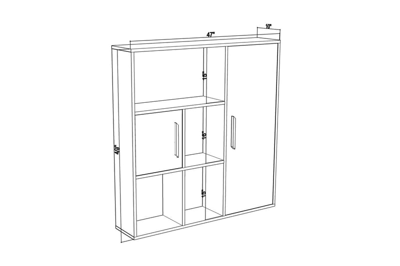 Bokhylla Ridgena 120x25 cm - Vit/Antracit - Förvaring - Hylla - Bokhylla