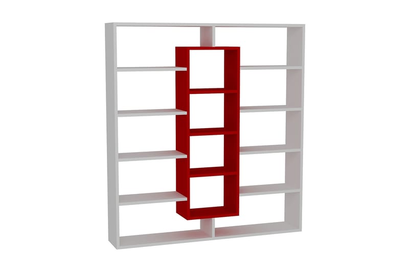 Bokhylla Roxoll - Vit|Röd - Förvaring - Hylla - Bokhylla