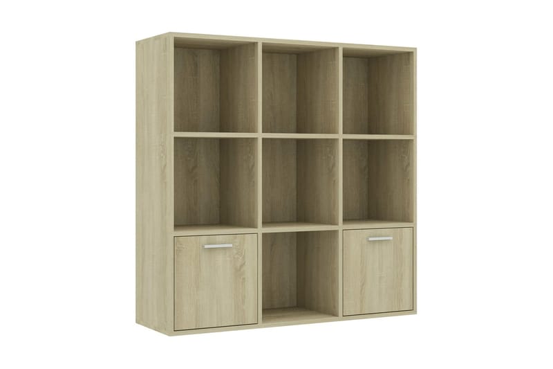 Bokhylla sonoma-ek 98x30x98 cm spånskiva - Brun - Förvaring - Hylla - Bokhylla