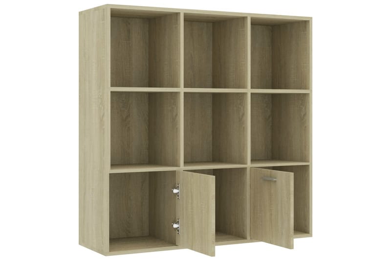 Bokhylla sonoma-ek 98x30x98 cm spånskiva - Brun - Förvaring - Hylla - Bokhylla