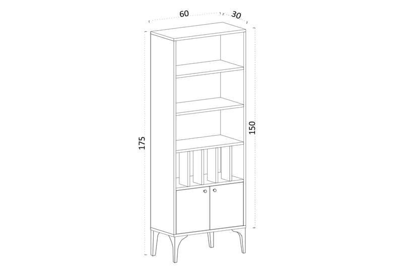 Bokhylla Urgby 60x175 cm - Blå - Förvaring - Hylla - Bokhylla