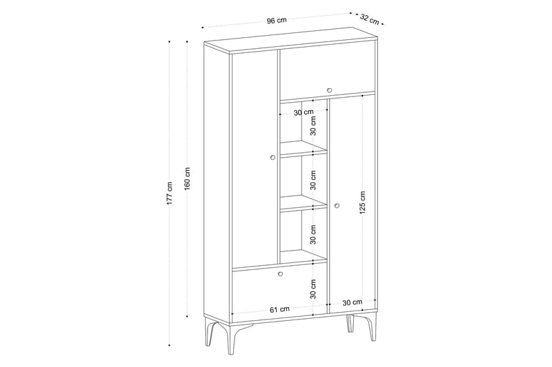 Bokhylla Urgby 96x177 cm - Blå - Förvaring - Hylla - Bokhylla