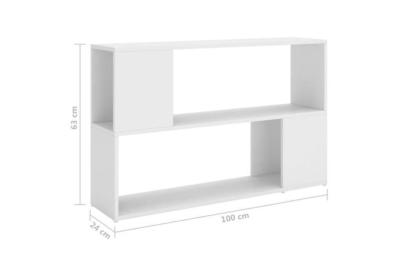 Bokhylla vit 100x24x63 cm spånskiva - Vit - Förvaring - Hylla - Bokhylla