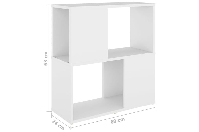 Bokhylla vit 60x24x63 cm spånskiva - Vit - Förvaring - Hylla - Bokhylla