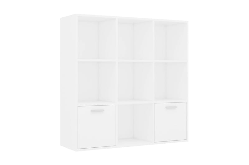 Bokhylla vit 98x30x98 cm spånskiva - Vit - Förvaring - Hylla - Bokhylla