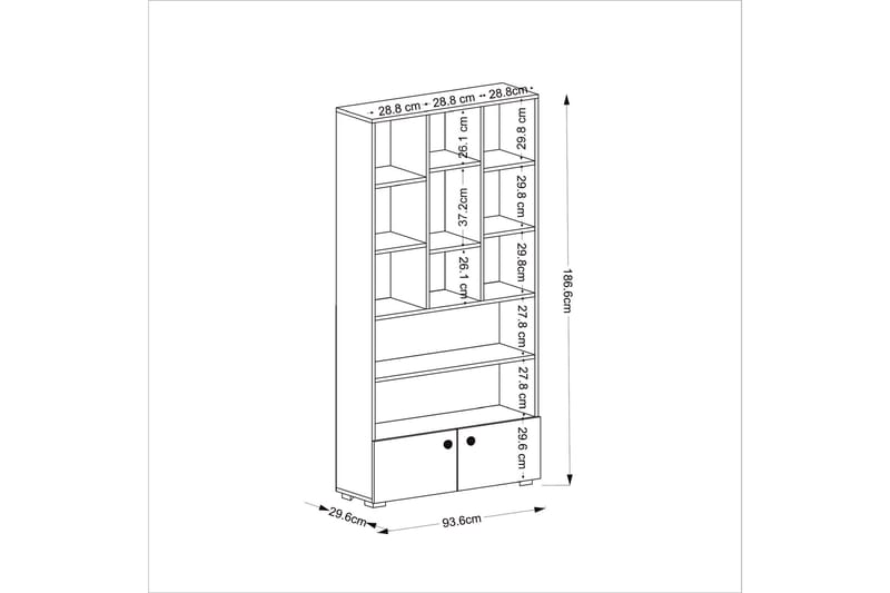 Bokhylla Penguen 93,6x29,6 cm Antracit - Hanah Home - Förvaring - Hylla - Bokhylla