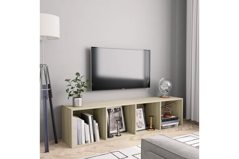 Bokhylla/TV-bänk sonoma-ek 143x30x36 cm - Brun - Förvaring - Hylla - Bokhylla