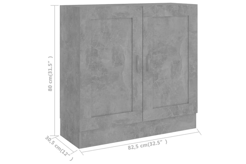 Bokskåp betonggrå 82,5x30,5x80 cm spånskiva - Grå - Förvaring - Hylla - Bokhylla