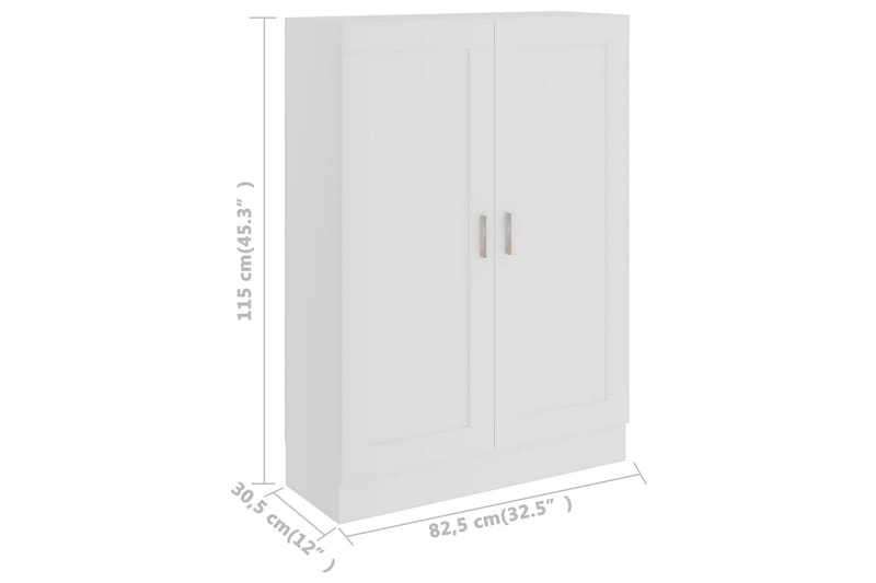 Bokskåp vit 82,5x30,5x115 cm spånskiva - Vit - Förvaring - Hylla - Bokhylla