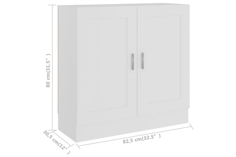 Bokskåp vit 82,5x30,5x80 cm spånskiva - Vit - Förvaring - Hylla - Bokhylla