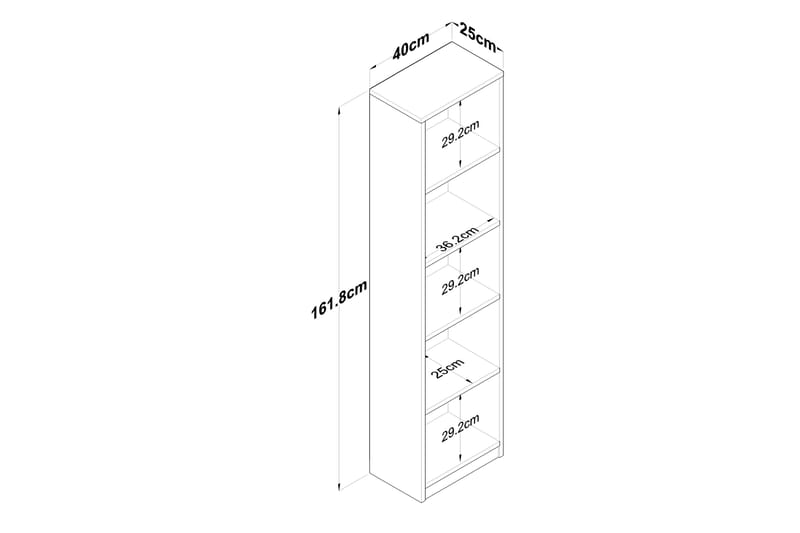 Bokhylla Dystany 40 cm - Antracit - Förvaring - Hylla - Bokhylla