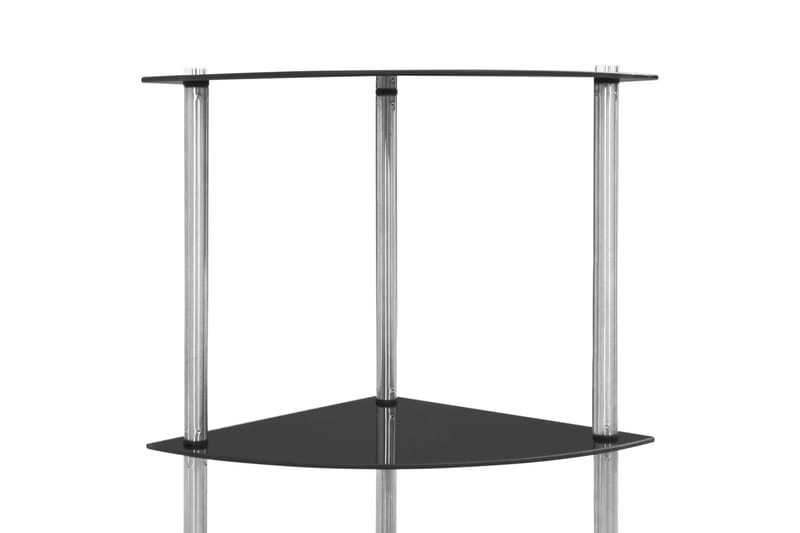 Hylla 6 hyllplan svart 30x30x160 cm härdat glas - Svart - Förvaring - Hylla - Bokhylla