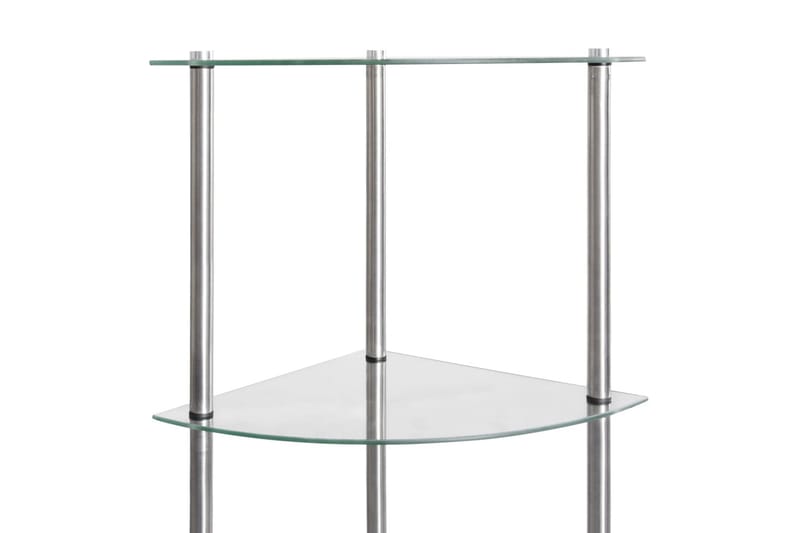 Hylla 6 hyllplan transparent 30x30x160 cm härdat glas - Transparent - Förvaring - Hylla - Bokhylla