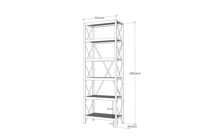 Bokhylla Suadiye 50 cm - Vit/Svart - Förvaring - Hylla - Bokhylla