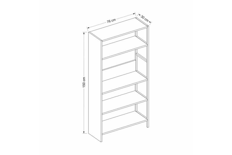 Bokhylla Tiran 90 cm - Antracit/Ek/Svart - Förvaring - Hylla - Bokhylla