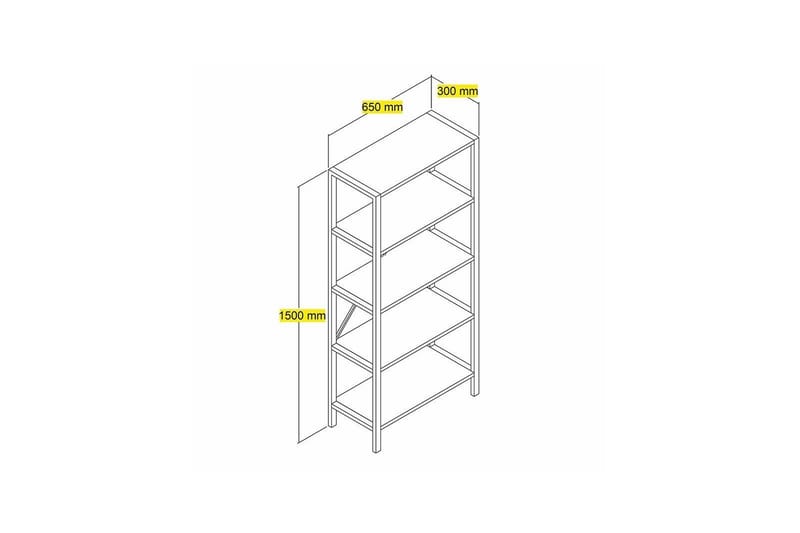 Bokhylla Venga 65 cm - Brun/Vit - Förvaring - Hylla - Bokhylla