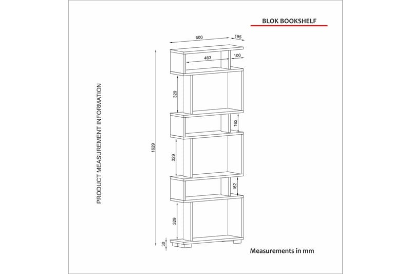 Bokhylla Wanei 60 cm - Beige - Förvaring - Hylla - Bokhylla