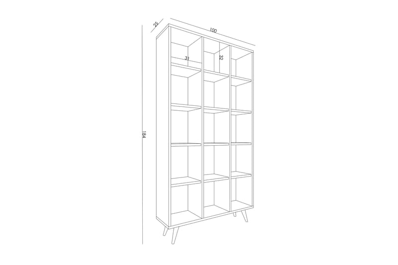 Bokhylla Zipa 100 cm - Ek - Förvaring - Hylla - Bokhylla