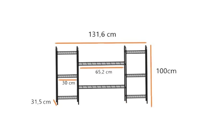 Lagerhylla Hector 32x125 cm - Svart - Förvaring - Hylla - Förvaringshylla - Lagerhylla