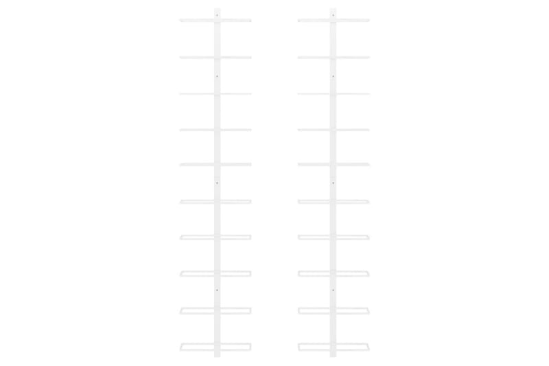 Väggmonterat vinställ för 10 flaskor 2 st vit metall - Vit - Förvaring - Hylla - Förvaringshylla - Vinställ & vinhylla