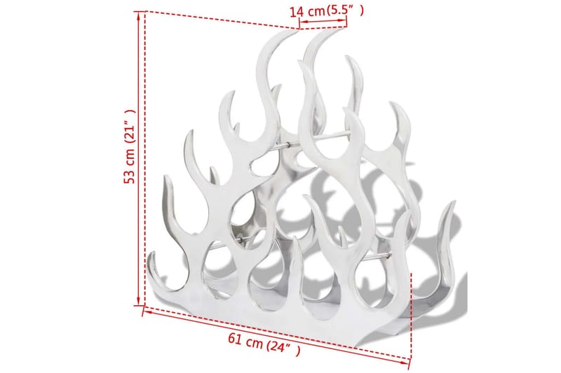 Vinställ för 11 flaskor aluminium silver - Silver - Förvaring - Hylla - Förvaringshylla - Vinställ & vinhylla