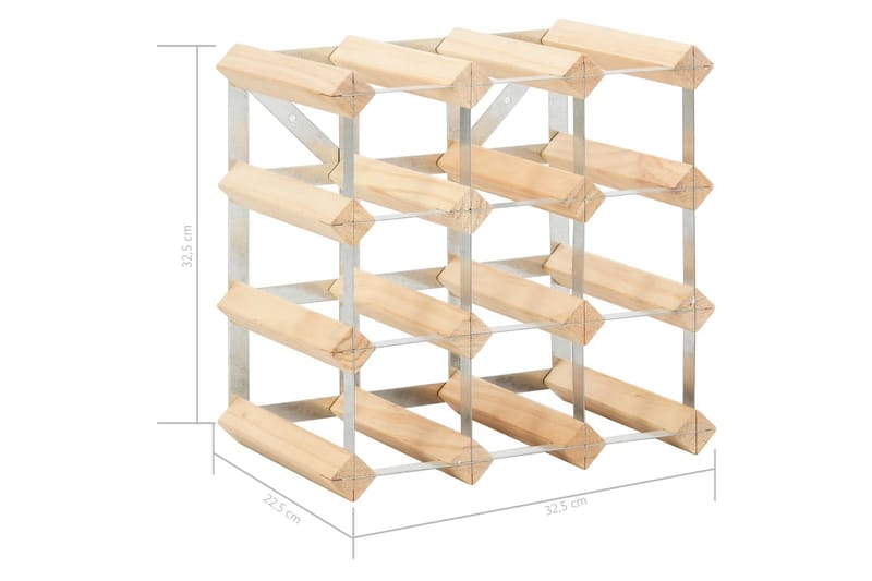 Vinställ för 12 flaskor massiv furu - Beige - Förvaring - Hylla - Förvaringshylla - Vinställ & vinhylla