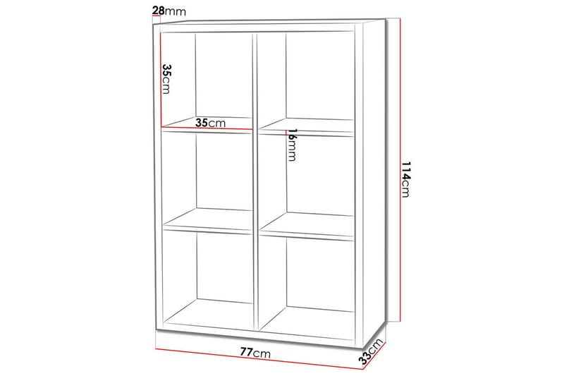 Franzine Bokhylla 77 cm - Vit - Förvaring - Hylla - Bokhylla