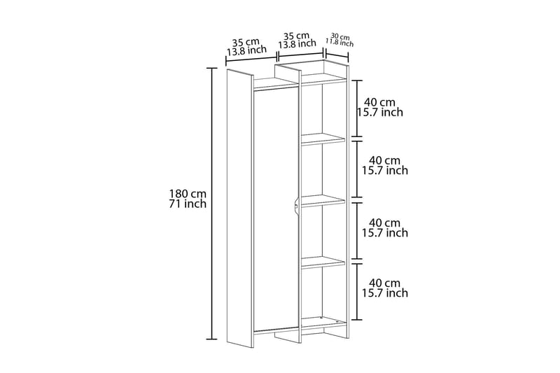 Gerard Bokhylla 70 cm - Ek - Förvaring - Hylla - Bokhylla