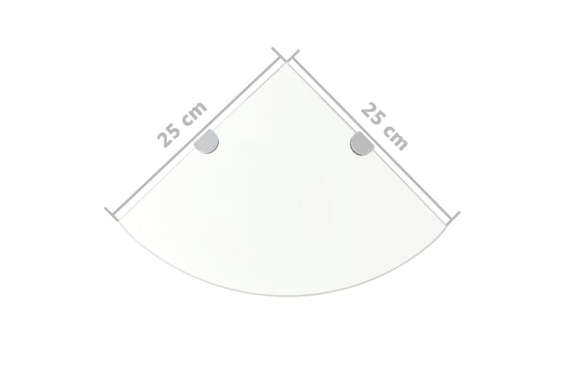 Hörnhyllor 2 st kromade hyllkonsoler glas genomskinligt 25x2 - Transparent - Förvaring - Hylla - Hörnhylla