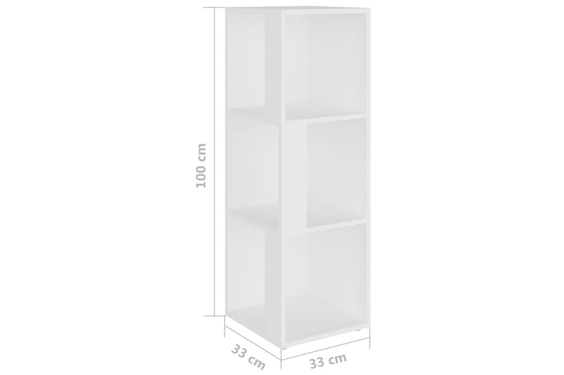 Hörnhylla vit 33x33x100 cm spånskiva - Vit - Förvaring - Hylla - Hörnhylla