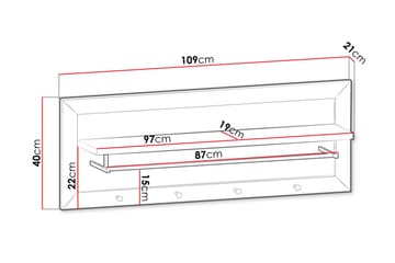 Klädhängare 109 cm - Grön - Förvaring - Hylla - Hatthylla