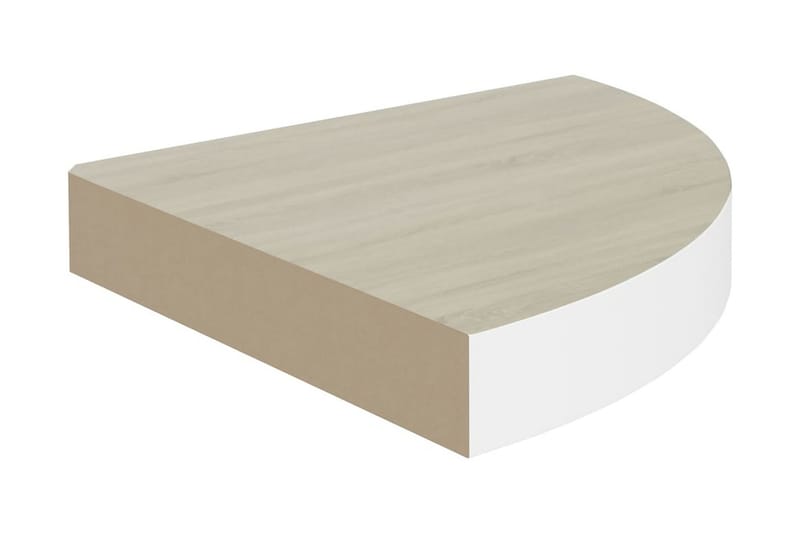 Svävande hörnhyllor 4 st ek och vit 35x35x3,8 cm MDF - Brun - Förvaring - Hylla - Hörnhylla