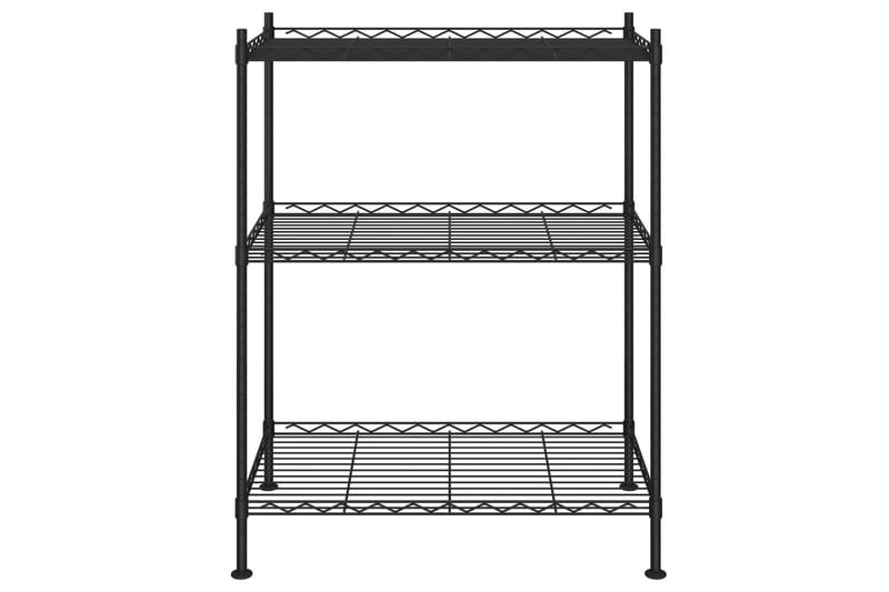 Förvaringshylla med 3 hyllplan 60x35x76 svart 150 kg - Svart - Förvaring - Hylla - Vägghylla