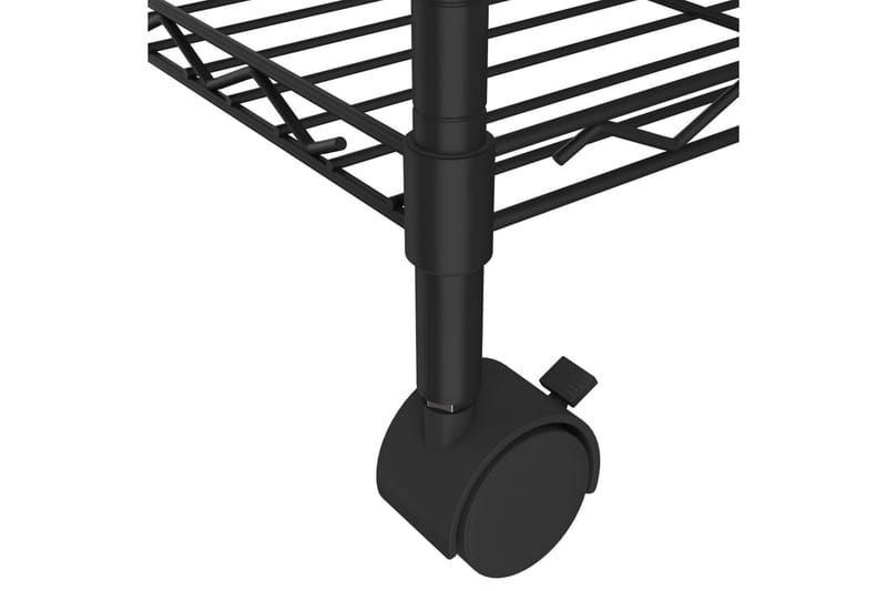 Förvaringshylla med hjul 3 hyllplan 60x35x81 svart 150 kg - Svart - Förvaring - Hylla - Vägghylla