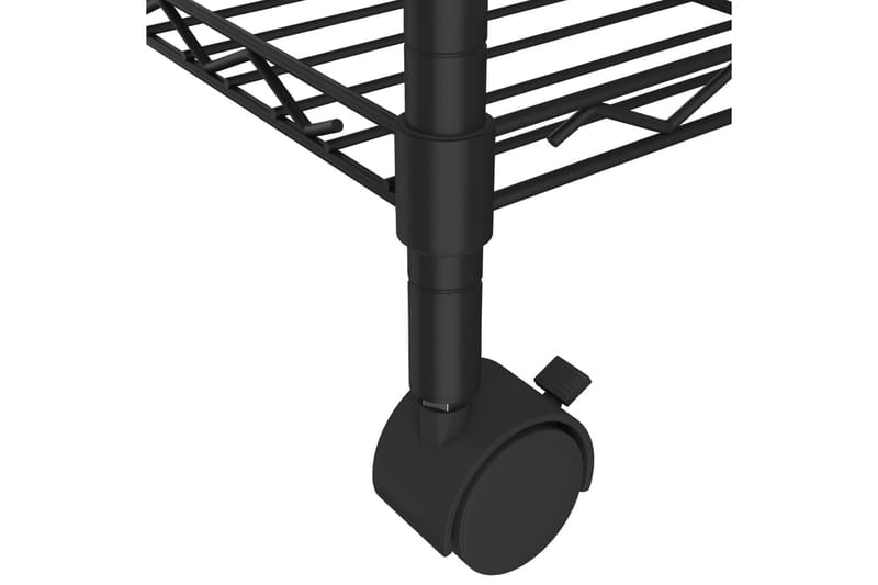 Förvaringshylla med hjul 5 hyllplan 75x35x155cm svart 250 kg - Svart - Förvaring - Hylla - Vägghylla