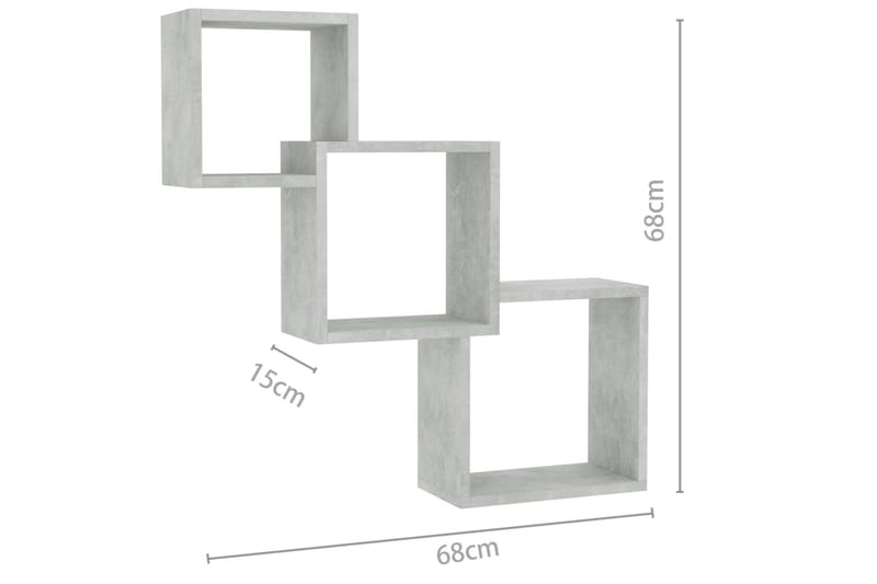 Kubhyllor betonggrå 84,5x15x27 cm spånskiva - Grå - Förvaring - Hylla - Vägghylla