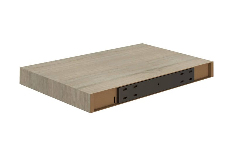 Svävande vägghyllor 2 st ek 40x23x3,8 cm MDF - Brun - Förvaring - Hylla - Vägghylla