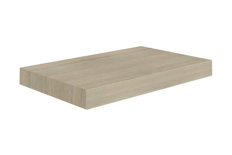 Svävande vägghyllor 2 st ek 40x23x3,8 cm MDF - Brun - Förvaring - Hylla - Vägghylla