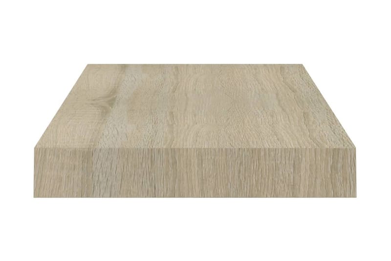 Svävande vägghyllor 2 st ek 40x23x3,8 cm MDF - Brun - Förvaring - Hylla - Vägghylla