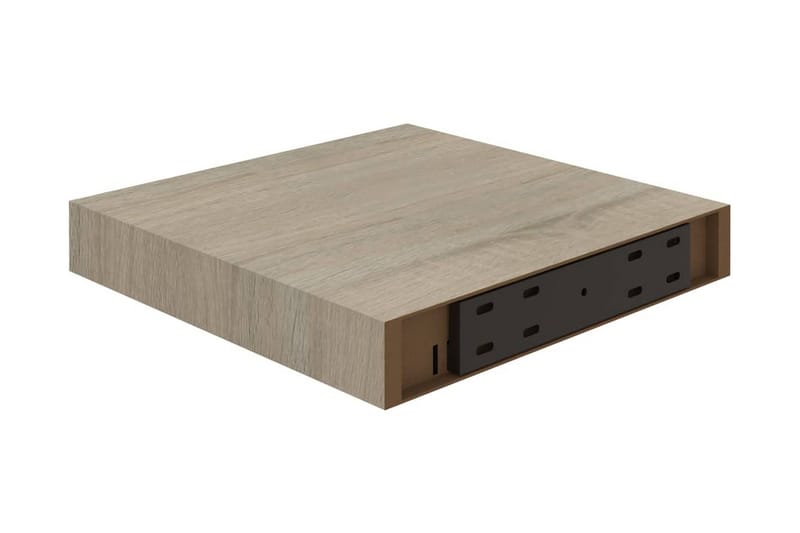 Svävande vägghyllor 4 st ek 23x23,5x3,8 cm MDF - Brun - Förvaring - Hylla - Vägghylla