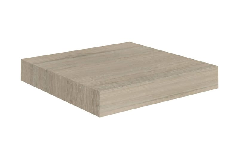 Svävande vägghyllor 4 st ek 23x23,5x3,8 cm MDF - Brun - Förvaring - Hylla - Vägghylla