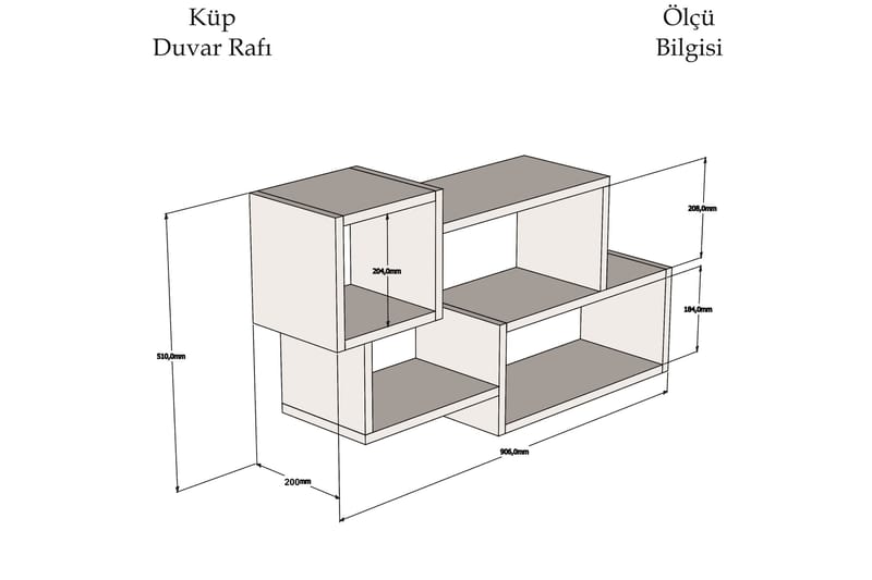 Vägghylla Adamez - Vit|Valnöt - Förvaring - Hylla - Vägghylla