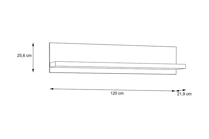 Vägghylla Bankso 22x120 cm - Brun - Förvaring - Hylla - Vägghylla